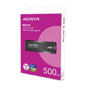 Disco externo SSD ADATA SC610 500Gb USB 3.2 negro/rojo