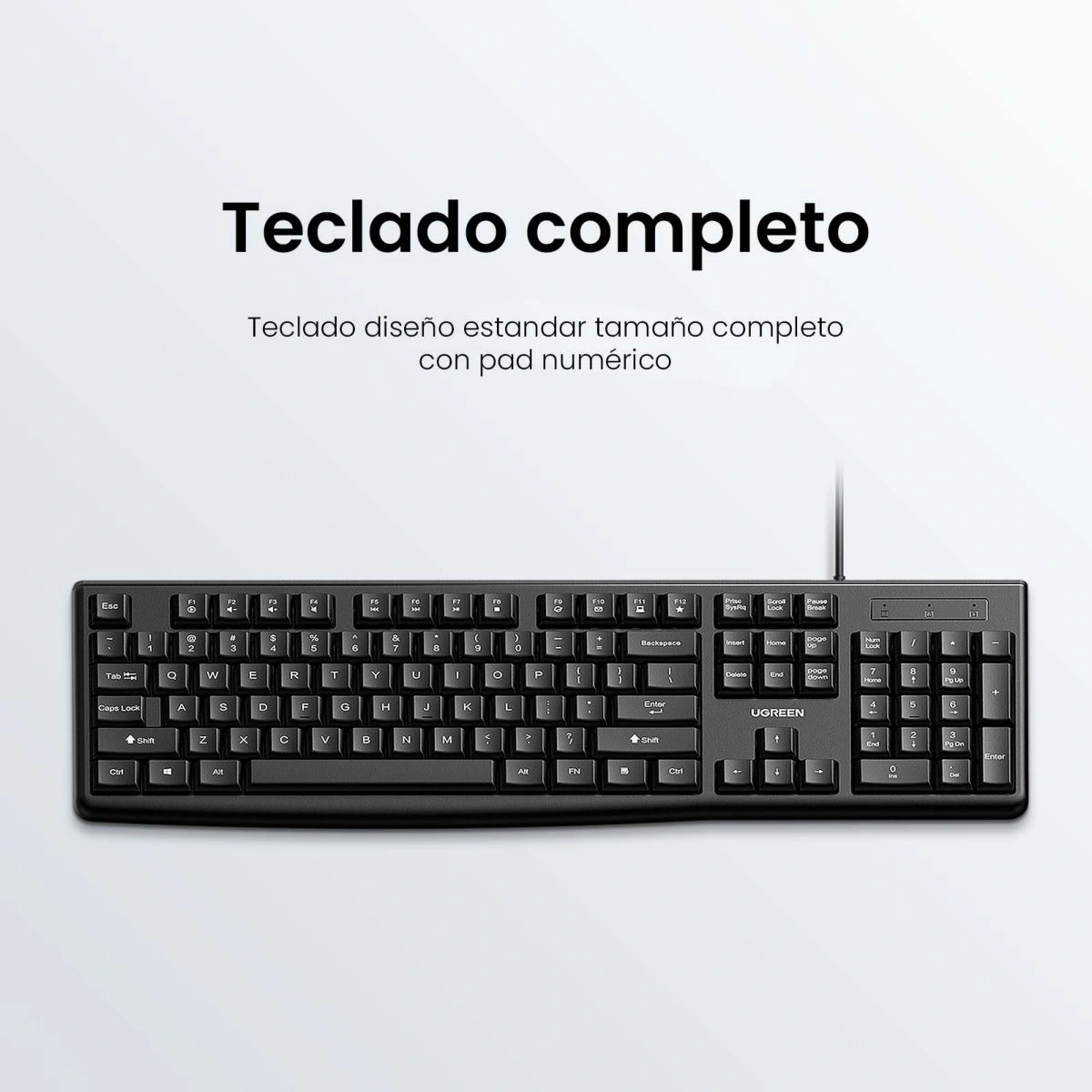 Combo UGREEN Teclado y Mouse Membrana Ingles negro/verde - imagen 2