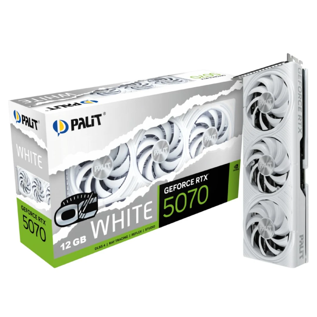 Tarjeta de video Palit RTX 5070 12GB Blanco OC
