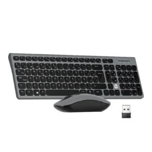 Combo teclado y mouse inalambrico Solarmax KMC2006S Studio slim gris