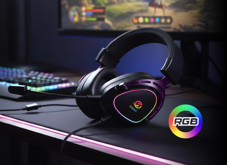 Auricular gamer Solarmax GHS59V RGB violeta - imagen 5