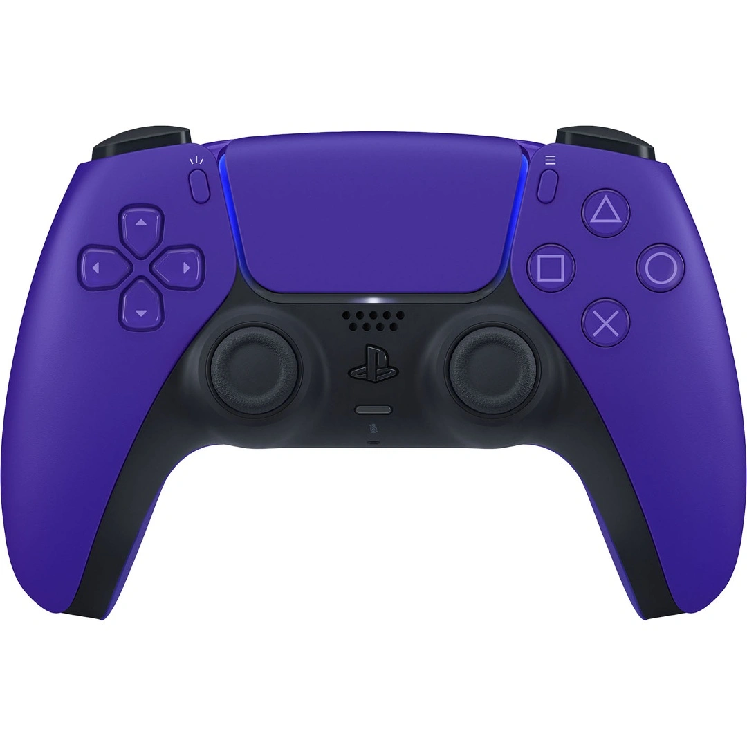 Control Sony DualSense Galactic Purple violeta y negro, vista frontal