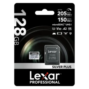 Memoria microSDXC Lexar Silver Plus 128GB V30 A2 con adaptador