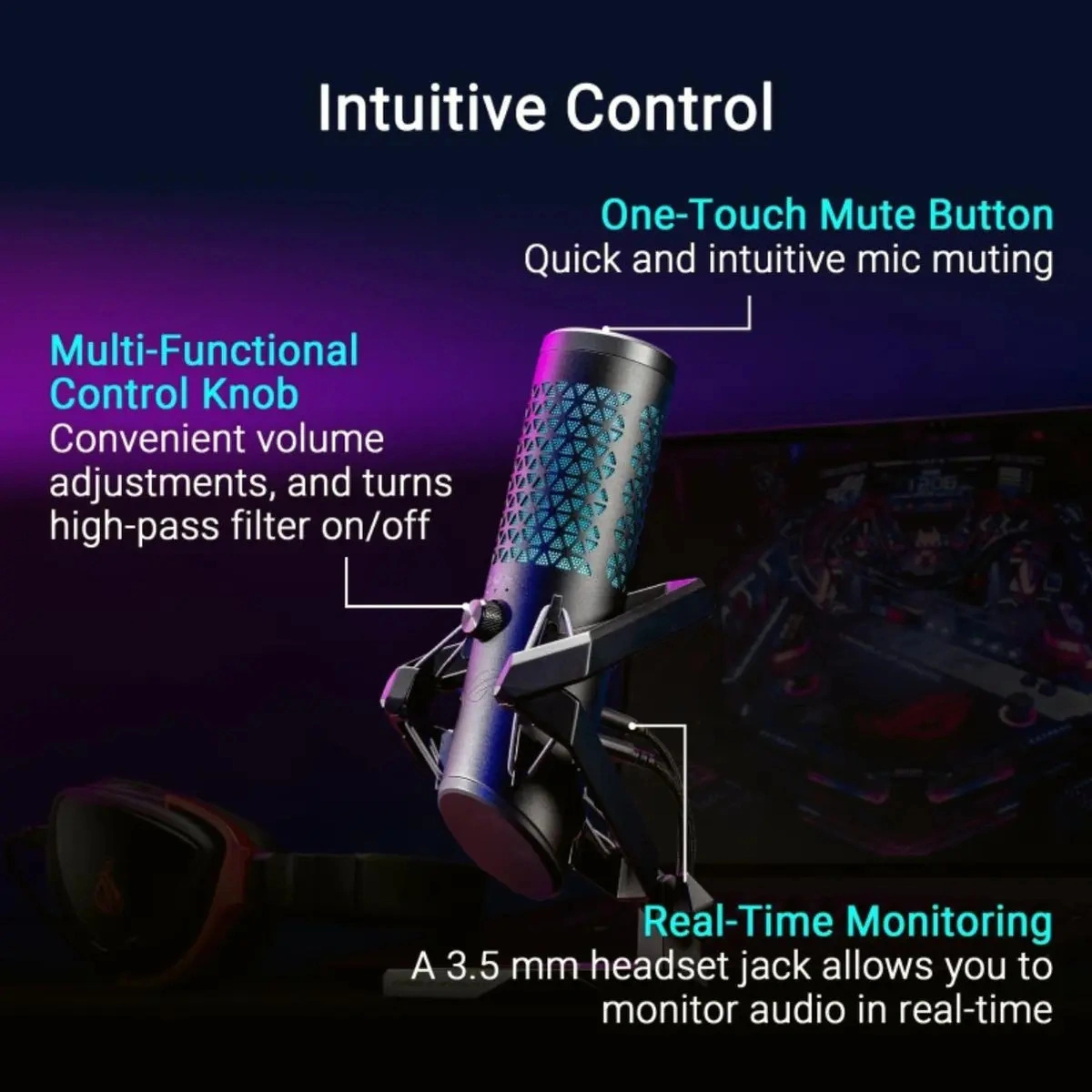 Micrófono ASUS ROG Carnyx USB RGB - imagen 5