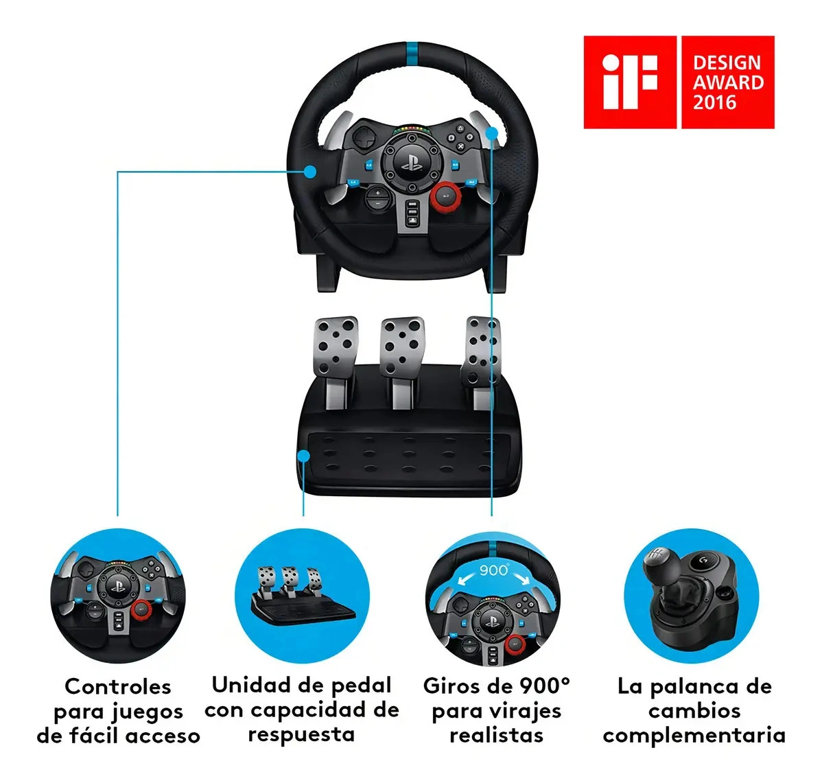 Volante Logitech G29 Driving Force para PlayStation y PC - imagen 4