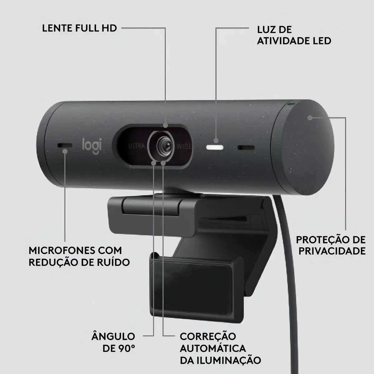 Webcam Logitech Brio 500 Full HD USB-C - imagen 5