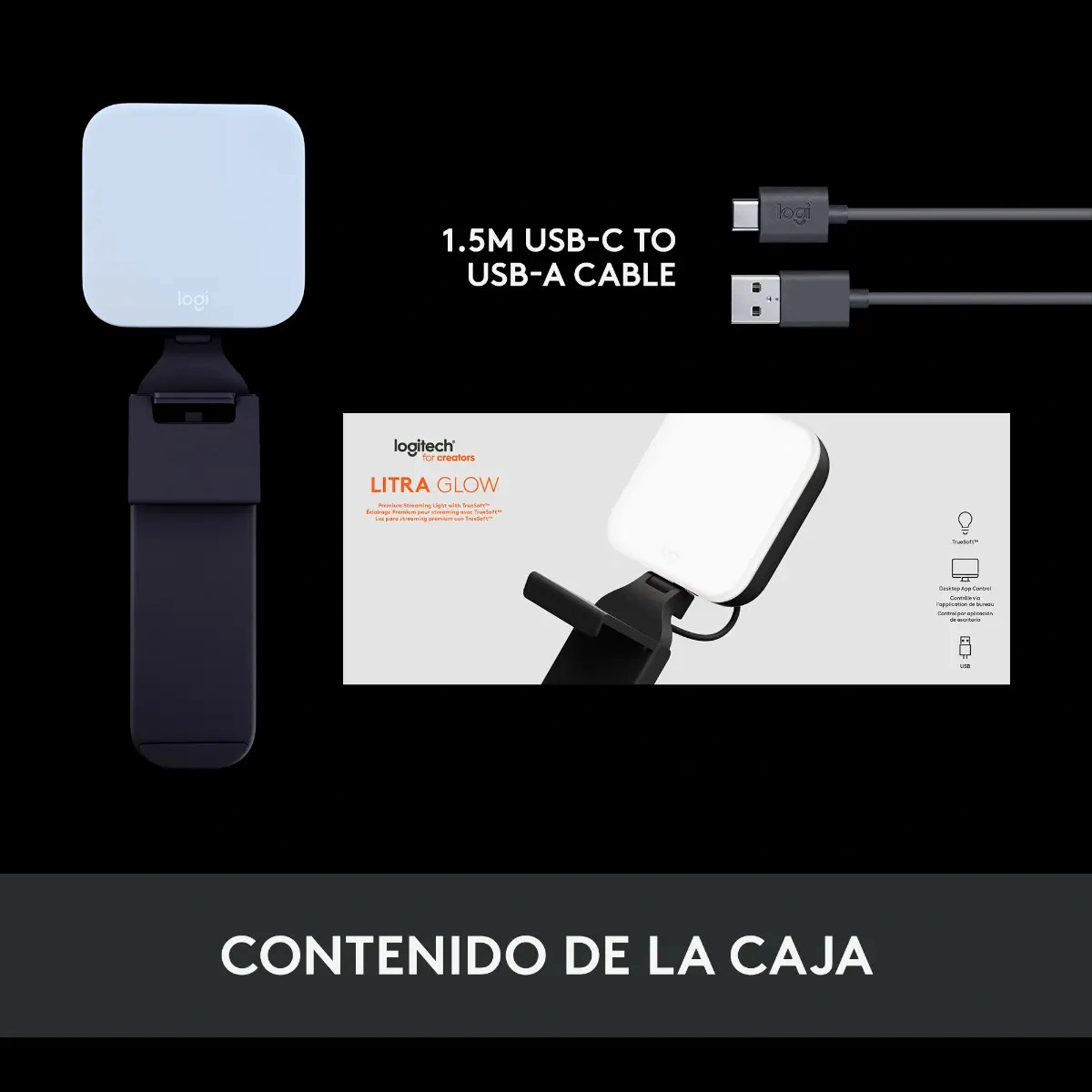 Luz LED Logitech Litra Glow para streaming - Imagen 5