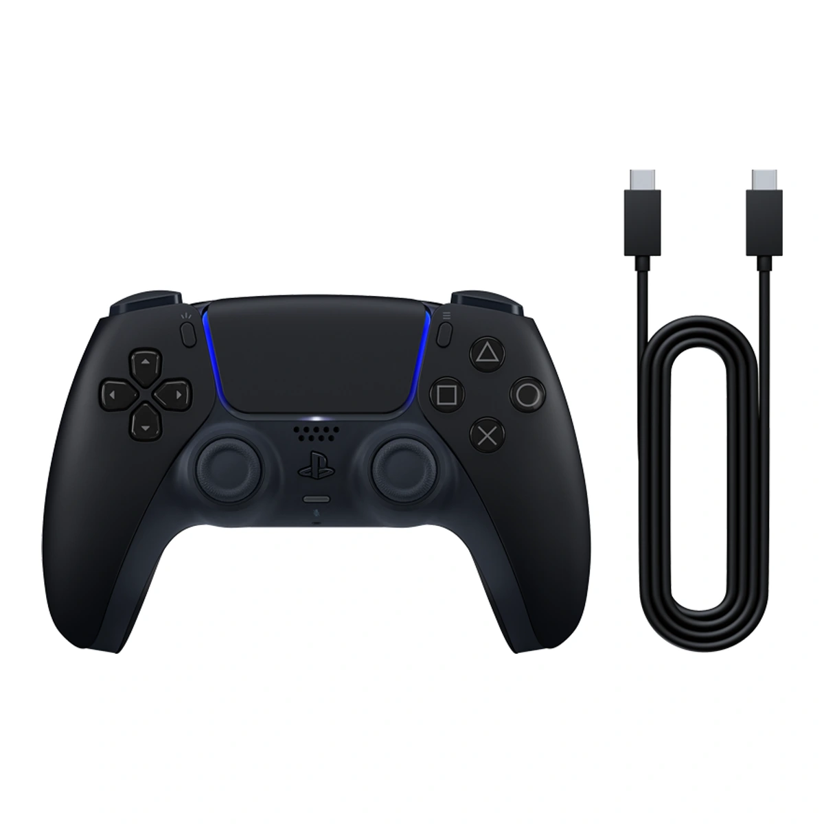 Control Sony DualSense PS5 - Midnight Black con cable USB-C - vista frontal
