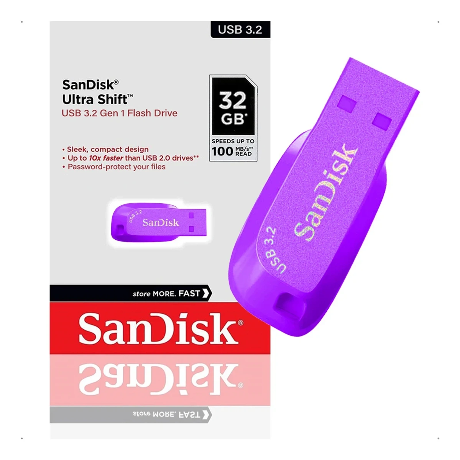 Pendrive SanDisk Ultra Shift 32Gb USB 3.2 violeta