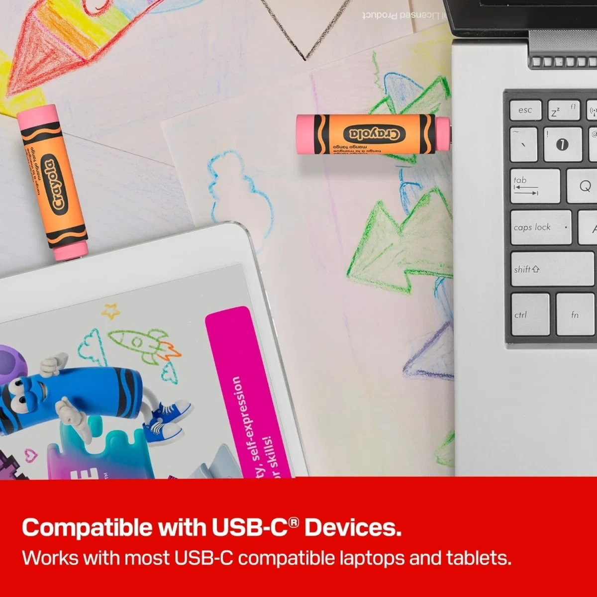 Pendrive SanDisk Crayola 128Gb USB-C naranja - imagen 2