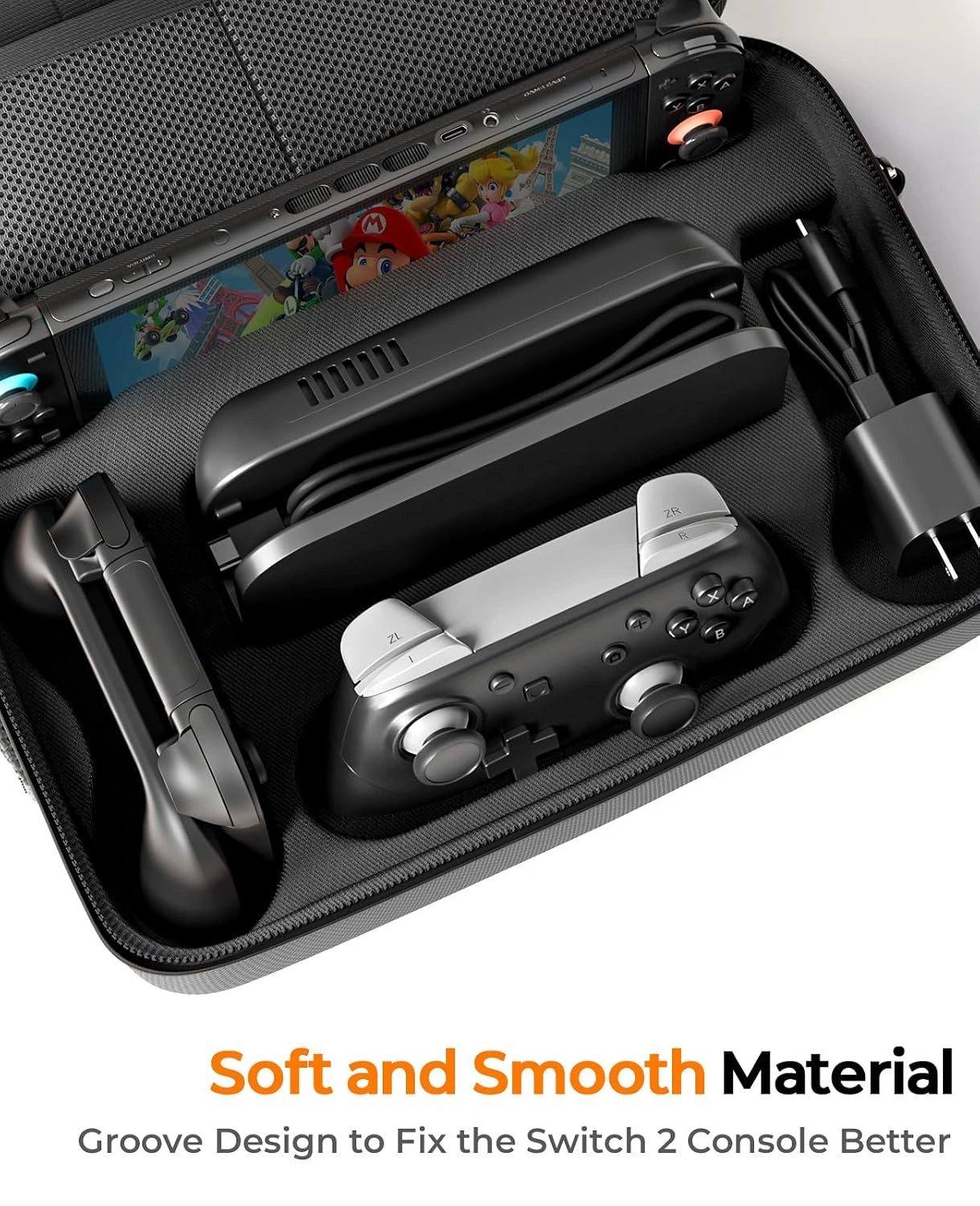 Estuche COOWPS de gran capacidad para Nintendo Switch 2 gris - imagen 3