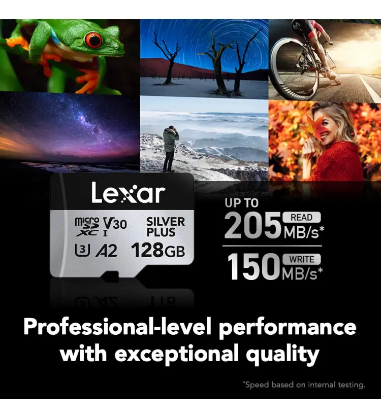 Memoria microSDXC Lexar Silver Plus 128GB V30 A2 con adaptador - Imagen 4
