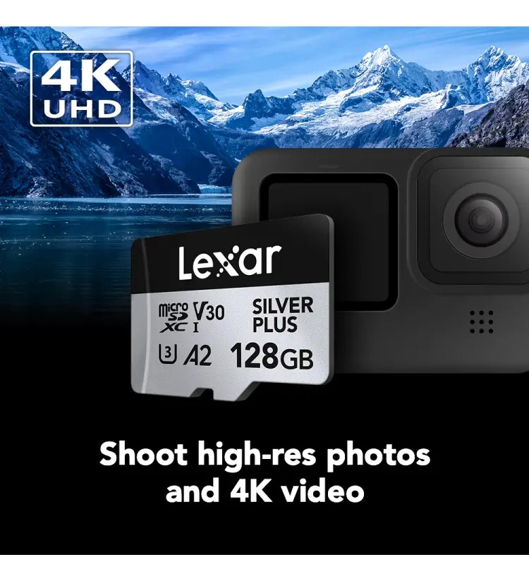 Memoria microSDXC Lexar Silver Plus 128GB V30 A2 con adaptador - Imagen 5