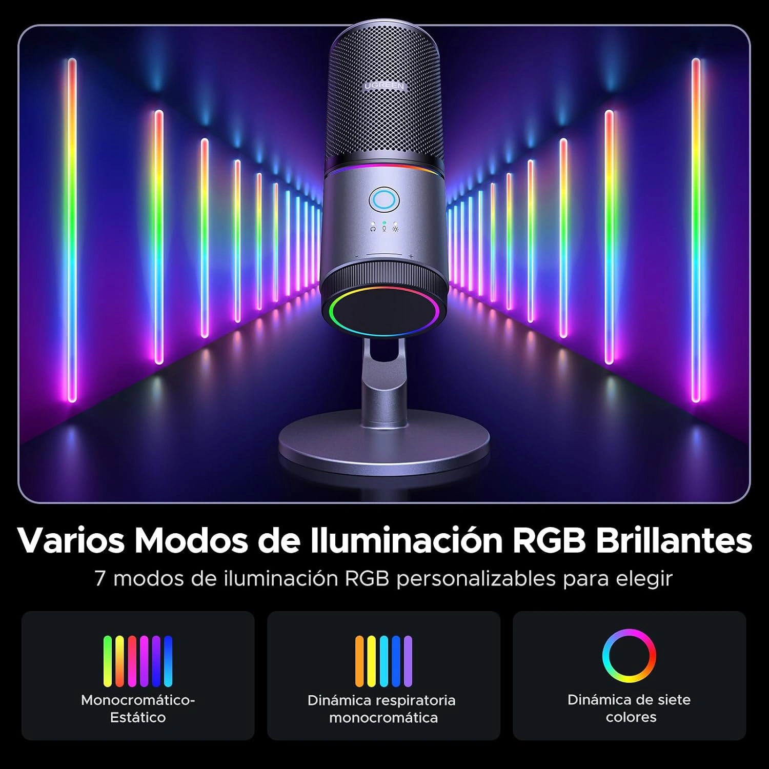 Micrófono UGREEN CM769 USB RGB 24bit/96kHz - imagen 4