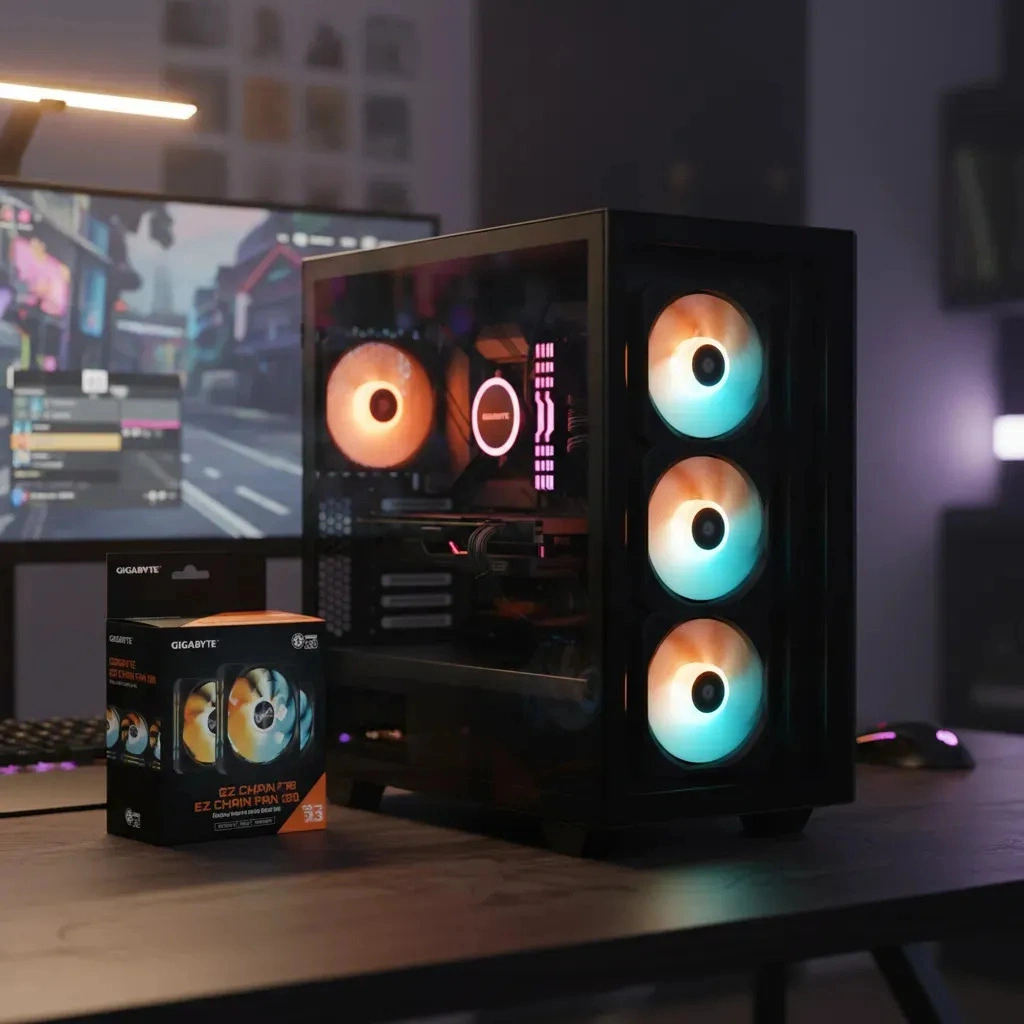 Kit de 3 Fans Gigabyte EZ Chain Fan 120mm ARGB - imagen 5