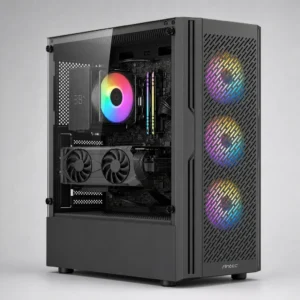 PC Gamer armada en gabinete Antec AX20 Elite con placa de video