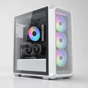 PC Gamer armada en gabinete Cougar Archon 2 Mesh White con cooler de aire ARGB
