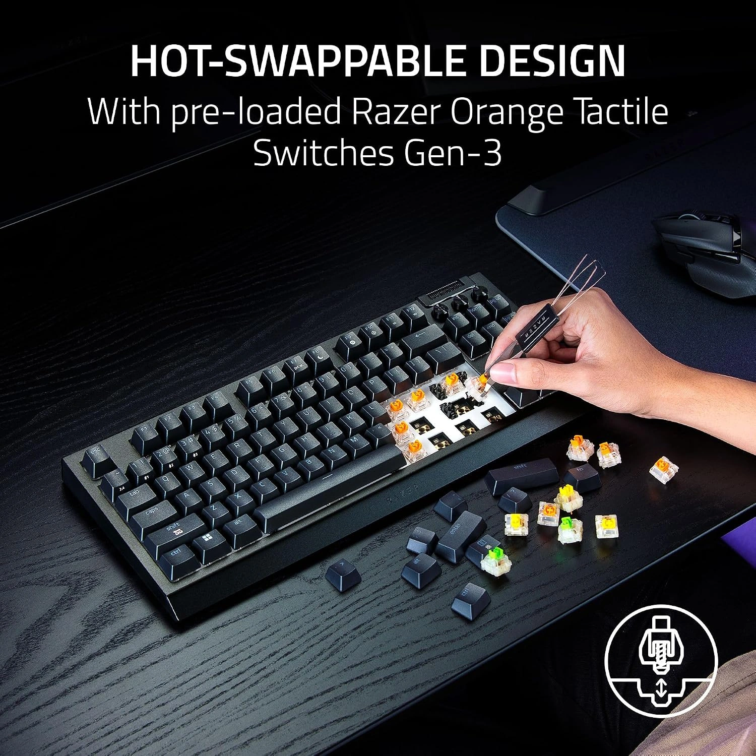 Teclado Razer BlackWidow V4 TKL HyperSpeed Orange inglés