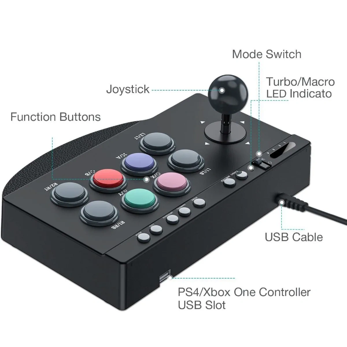 Joystick arcade PXN 0082 Fight Stick para PC, PS4, PS3, Xbox One y Switch - imagen 2