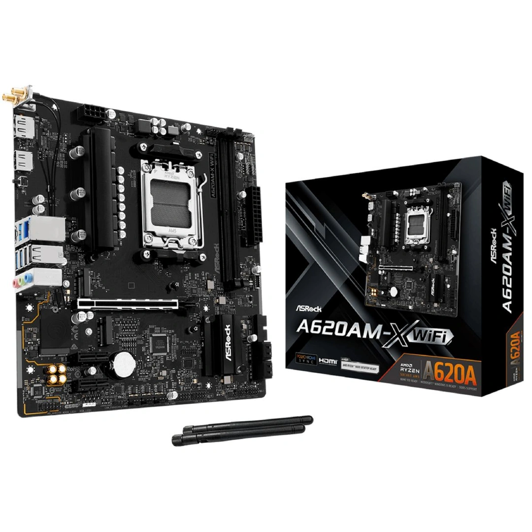 Motherboard ASRock A620AM-X WiFi AM5 DDR5 mATX con caja original
