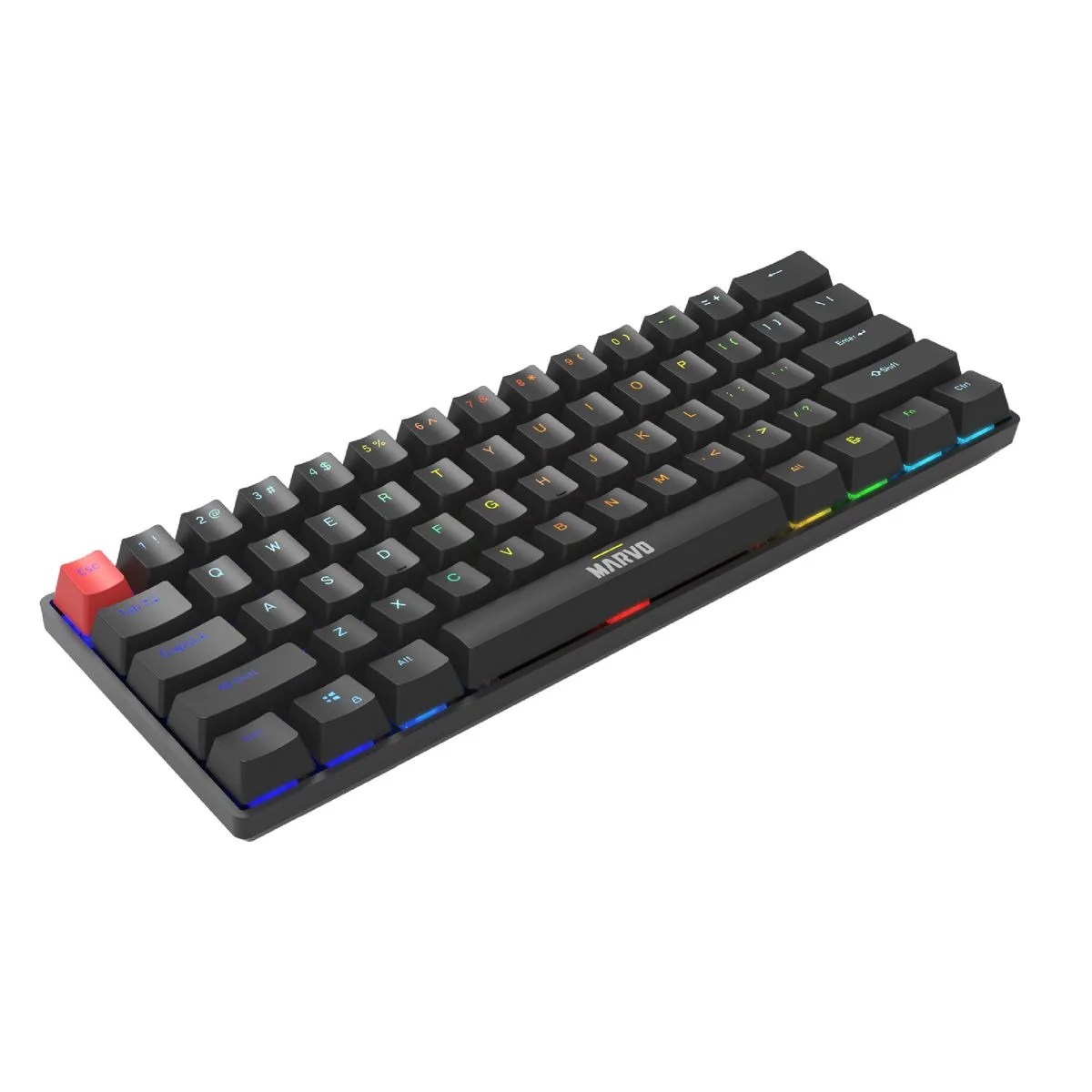 Teclado mecánico Marvo KG933G 60% RGB switch rojo español - imagen 3