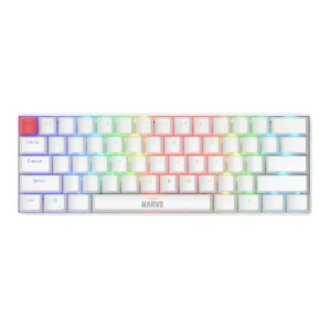 Teclado mecánico Marvo KG933G 60% RGB switch rojo inglés blanco