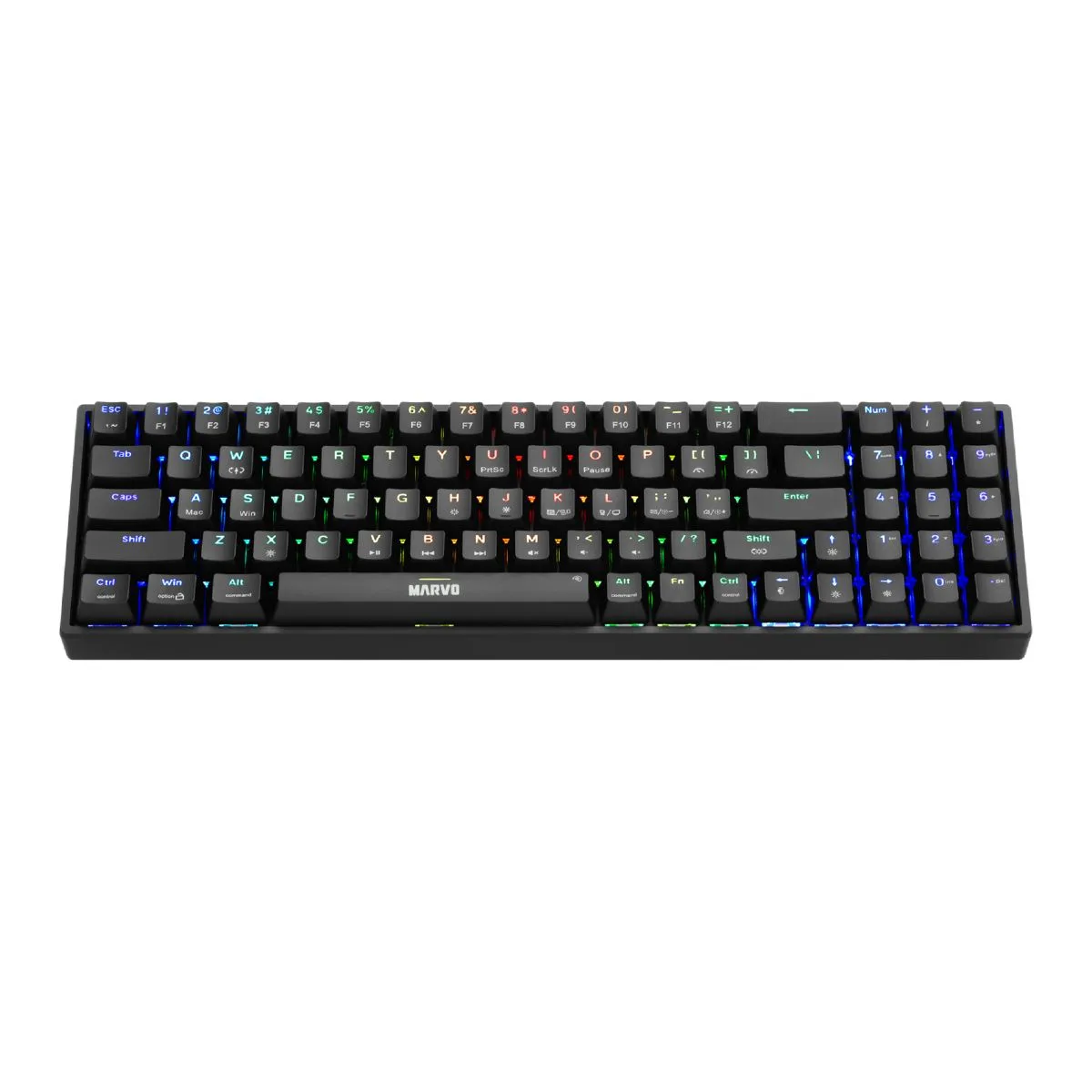 Teclado mecánico Marvo KG956 75% RGB switch amarillo inglés - imagen 2