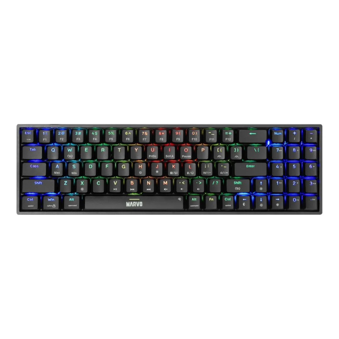 Teclado mecánico Marvo KG956 75% RGB switch amarillo inglés