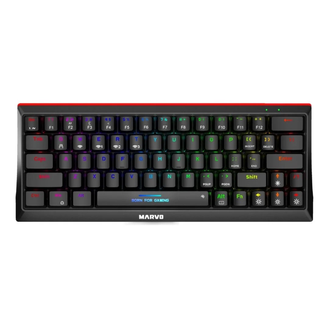 Teclado mecánico Marvo KG962W 60% inalámbrico switch azul español