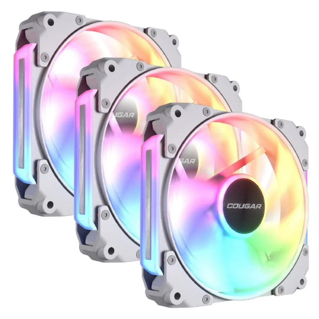 Kit de 3 ventiladores Cougar Apolar 120 ARGB blancos