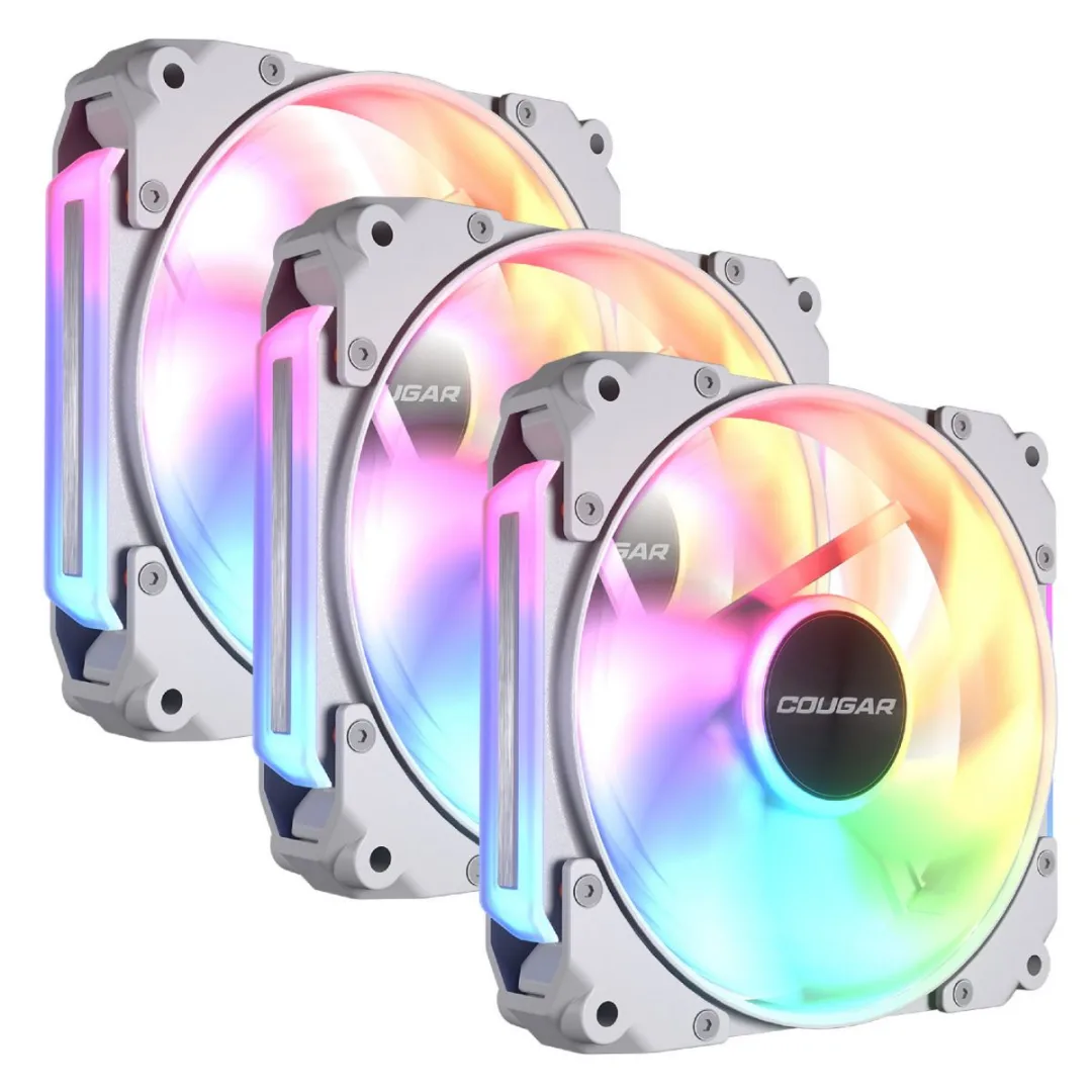 Kit de 3 ventiladores Cougar Apolar 120 Reverse ARGB blancos
